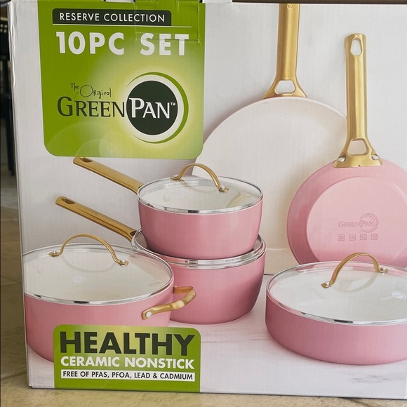 GreenPan Pink Ceramic Nonstick Cookware Collection - Picture 2 of 3